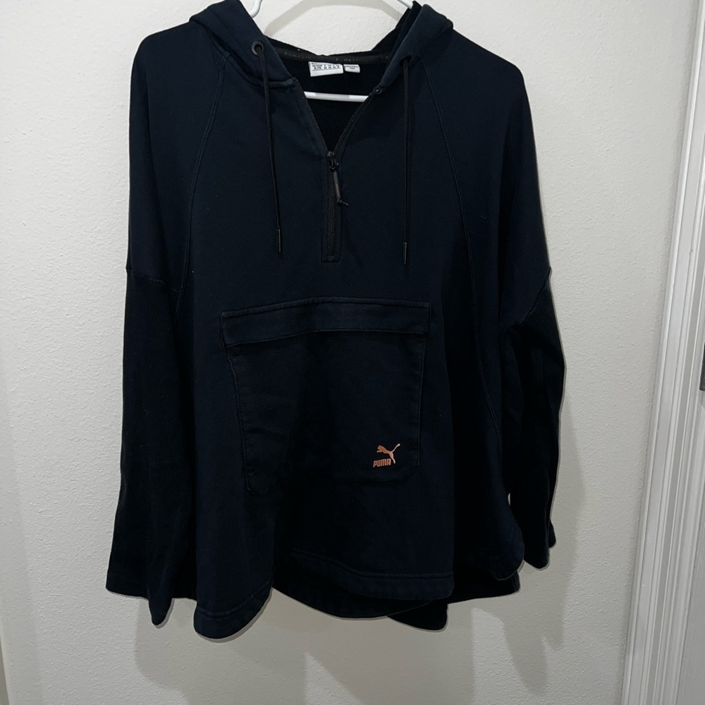 Puma Black Hoodie with Kangaroo Pocket